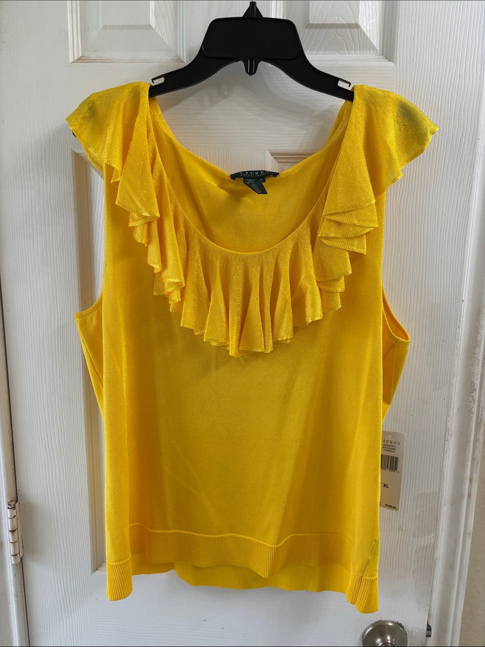 Lauren Ralph Lauren Yellow knit blouse. NWT